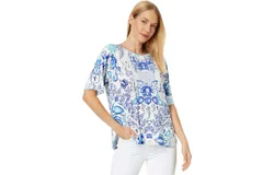Johnny Was Women Farrow Oversized Cropped Tee Multi Short Sleeve T-Shirt