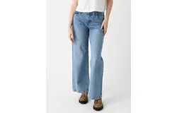 Outland Denim Mia Mid Wide Leg Jean In Cadence Blue