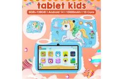 Kids Tablet 10 inches Octa-core 1280&ast;800 2500mah long-lasting battery life Toddler Tablet WiFi Dual SIM Children's Tablet with Protective Case 32GB Childproof Protective Case Available in a variety of colors-6&plus;128  blue