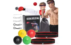 Boxing Reflex Ball for Kids and Adults&comma;4 Levels Boxing Ball with 2 Adjustable Headbands&comma;Boxing Equipment Punching Ball Great for Hand Eye Coordination Punching Speed and Fight Reaction