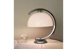 Modern Nordic table lamp semicircular iron B&B atmosphere retro style bedroom bedside study reading creative decoration iron spray painted glass table lamp decoration &lpar;silver&rpar;