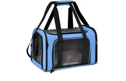 Carrying Bag 1Pcs Gray Cat Carrier Bags Puppy Backpack Window Mesh Transporter Carrying Bag Airline Approved Backpack for Cats-blue Large L&lpar;45&ast;30&ast;30CM&rpar;
