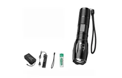 LED Flashlight 1Pack，A100，T6&comma;Style B-Black