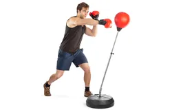 Punching Bag with Stand&comma; Boxing Bag for Teens & Adults - Height Adjustable - Speed Bag for Training&comma; Boxing Equipment&comma; Stress Relief & Fitness