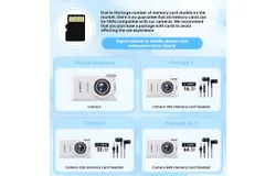 Comerica beauty camera English word machine students campus CCD card machine MP4 music digital camera selfie-white Package 2