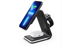 3 in 1 for Magsafe Wireless Charging Station&comma; Magnetic 15W Fast Charger Stand &lpar;black&rpar;