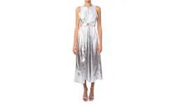 Jules Kae Lennie Midi Dress In Silver