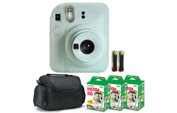 FUJIFILM INSTAX MINI 12 Instant Film Camera Mint Green &plus; 3x Mini Instax Film Kit