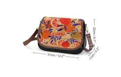 Fresh Citrus Orange Vintage Crossbody Bag for Women Medium Leather Hobo Bags Shoulder Bag Classic City Leather Satchels