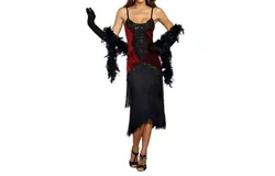 Incharacter Costumes Women&apos;s Million Dollar Baby Flapper Costume In Black&sol;red