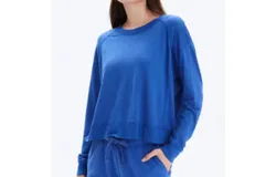 Chrldr Betty Shoulder Seam Crewneck In Electric Blue