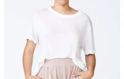 Monrow Loft Crew Neck Tee In White