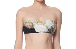 Carmen Marc Valvo Bandeau Bikini Top In Cmv Gilded Garden Black