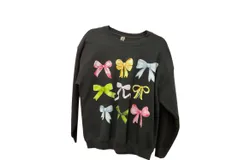 Shopthetinycloset Women&apos;s Colorful Bows Crewneck Sweater In Black