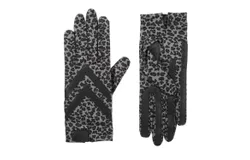 Isotoner Women&apos;s Chevron Shortie Gloves In Grey Leopard