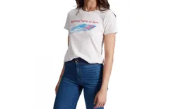 Askk Ny Whatever Floats Printed Classic Tee In Ecru