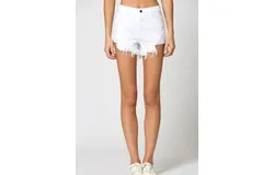 Hidden Finn High Rise Fray Shorts In White