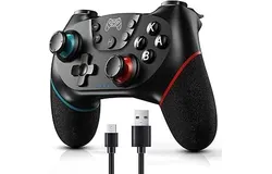 Controller Inalámbrico&comma; Controladores inalámbricos Bluetooth&comma; Pro Controller Inalámbrico，Gamepad Joypad soporta Eje Giroscópico&comma; Turbo y Vibración Dual&comma; para PC y Otras consolas de juegos
