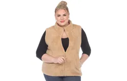 Plus Size Zip up sherpa vest