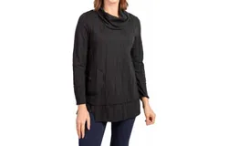 Habitat Cowl Pocket Tunic Top In Black