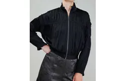 Current Air Shirred Sleeve Jacket In Black