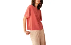 Momoni Iora Lurex Jersey T-Shirt In Coral