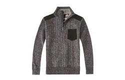 Gioberti Men's Half Zip Pullover Knitted Regular Fit Sweater with Soft Brushed Flannel Lining