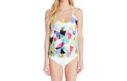 Pq Swim Catalina Racer Back Style Tank Swim Top In Multi