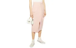 Topshop Utility Midi Skirt In Pink