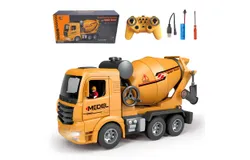 Remote Control Excavator and Dump Truck Toy Set - RC Construction Vehicles Toy with Barricades&comma; Road Signs&comma; Simulated Rocks&comma; Lights and Sounds&comma; Present for Toddlers 3-12 year Boys Girls
