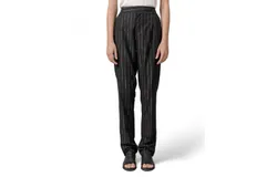 Rta Joan High Rise Metallic Pinstripe Trouser In Black&sol;metallic