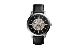 Reloj Fossil Hombre &vert; Coleccion Townsman &vert; Modelo ME3153 &vert; Caja Redonda &vert; Ø 48mm Acero inoxidable &vert; Cierre Hebilla &vert; Movimiento Cuarzo &vert; Dial Negro &vert; Cristal Mineral &vert; Correa Cuero Negro &vert; 50m &sol; 5 ATM &vert; Línea Automático