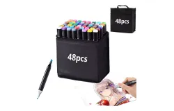 48 Colors Alcohol Markers Set&comma; Dual Tips Blender Art Markers for Drawing Sketching Coloring Artist Pens and Underlining&comma; Professional Permanent Sketch Markers for Kids adult coloring