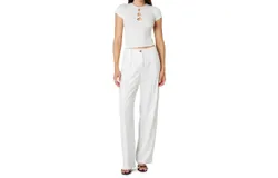 Nia Luca Trouser In White And Black Pinstripe