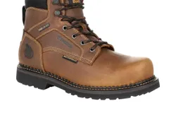 Georgia Boot Men&apos;s Revamp Steel Toe Internal Met-Guard Waterproof Work Boot - Medium Width In Brown
