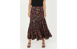 Nostalgia Madrigal Maxi Skirt In Black Multi