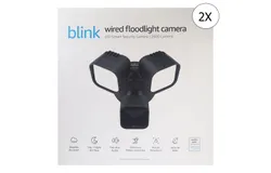 2x Blink Wired Floodlight Camera 2600 lumens Works with Alexa – 1 camera &lpar;Black&rpar;