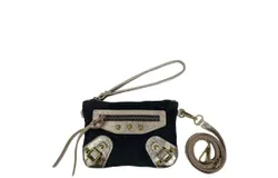 Chenson & Gorett Suede Leather Wristlet With Decorative Studs In Black