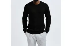 Reigning Champ Lightweight Merino Harry Crewneck In Black