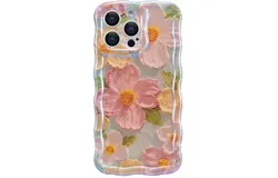 Case Compatible with 16 Promax&comma; Colorful Oil Printed Flower Glossy Pattern