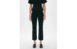 White &plus; Warren Superfine Organic Cotton Kick Flare Pants In Black