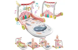 Unisex Baby Play Gym & 7-in-1 Play Mat Playmat Baby Toys 0-6&comma; 6-12 Months Tummy Time Mat with Hanging Toys&comma; Soft Padded Mat for Newborns&comma; Infants Montessori Elephant