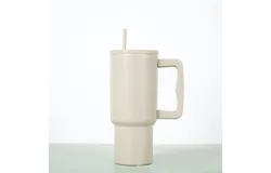 Simple Modern 40 oz Tumbler with Handle and Straw Lid &vert; Insulated Cup Reusable Stainless Steel Water Bottle Travel Mug Cupholder Friendly &vert; Gifts for Women Men Him Her &vert; Trek Collection &vert; Cream