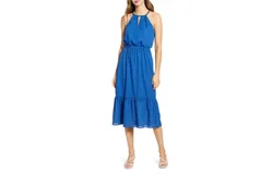 Gibson Womens Day Living Halter Midi Dress In Blue