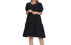 Liv Maternity Textured Puff Sleeve Dress In Black