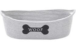 Dog toy baskets pet toy basket storage in small shallow stuff bin Perfect for collect puppy toys&comma; cat toy&comma; grooming stuff&comma; diapers&comma; bed&comma; for Bathroom&comma; Playroom&comma; Closet&comma; Home Grey