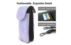 Pink Holographic Pastel Color Pu Leather Crossbody Phone Bag Card Slots Flip Phone Purse With Adjustable Strap 7&period;6x4&period;9inch