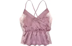 Samantha Chang Silk Tuxedo Cami In Soft Plum
