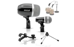 Tabla Microphone Set • Uni-Directional Bayan Dayan Instrument Mic w Balanced XLR Connection TABLA MIC BLK