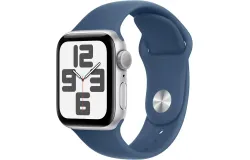 Apple Watch SE 2nd Generation &lpar;GPS&rpar; 40mm Aluminum Case with Denim Sport Band - M&sol;L - Silver - &lpar;2024&rpar;